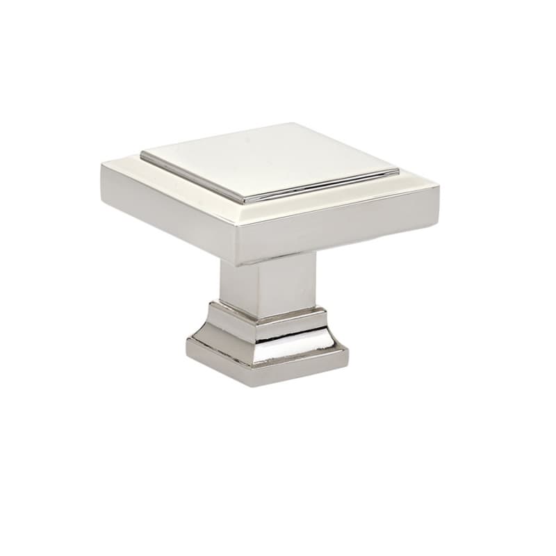 1-5/8" Geometric Square Cabinet Knob, Polished Nickel