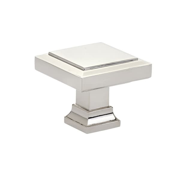 1-5/8" Geometric Square Cabinet Knob, Polished Nickel