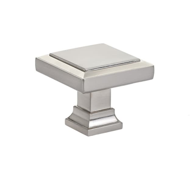 1-5/8" Geometric Square Cabinet Knob, Satin Nickel