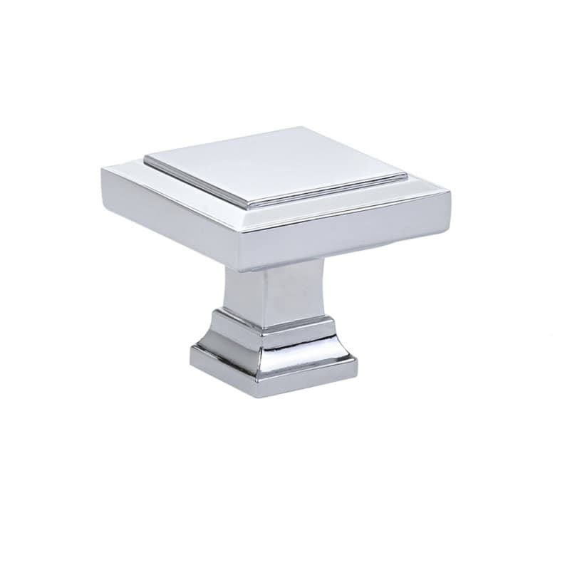 1-5/8" Geometric Square Cabinet Knob, Polished Chrome