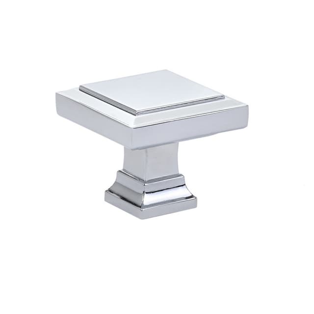 1-5/8" Geometric Square Cabinet Knob, Polished Chrome