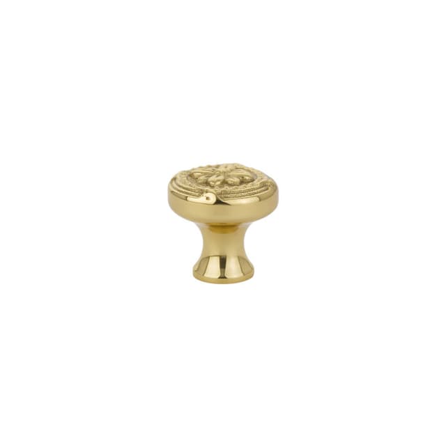 1-1/4" Ribbon/Reed Cabinet Knob, Polished Brass