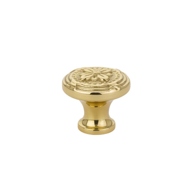 1-3/4" Ribbon/Reed Cabinet Knob, Polished Brass