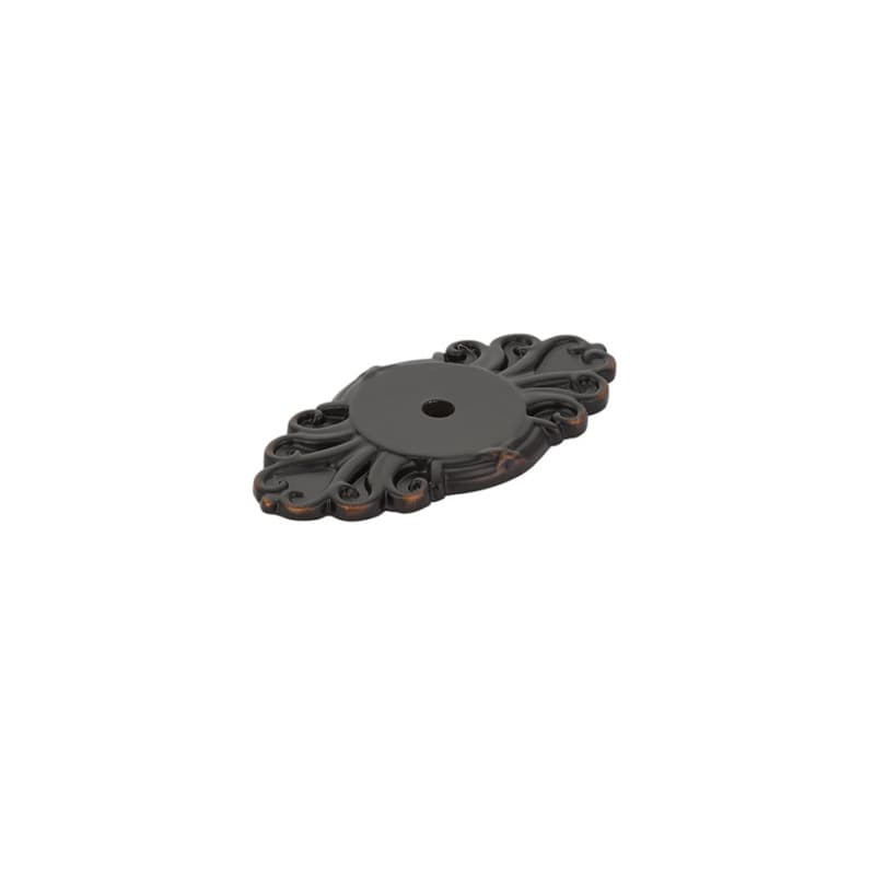2-1/2" Ribbon/Reed Cabinet Backplate for Knob, Oil Rubbed Bronze