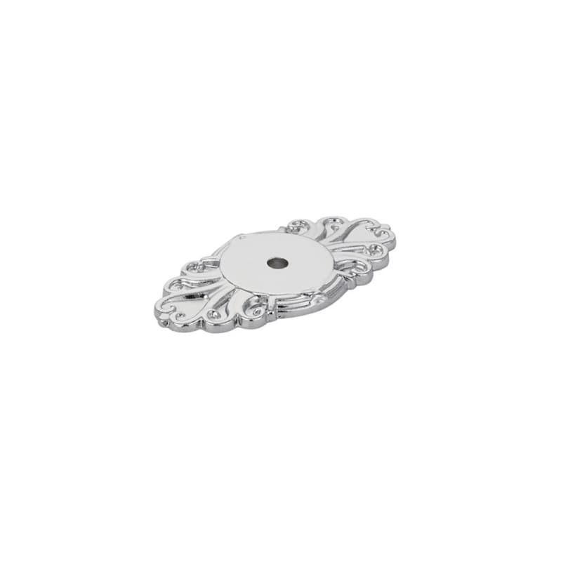 2-1/2" Ribbon/Reed Cabinet Backplate for Knob, Polished Chrome