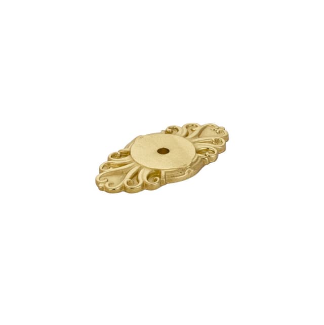 2-1/2" Ribbon/Reed Cabinet Backplate for Knob, Polished Brass