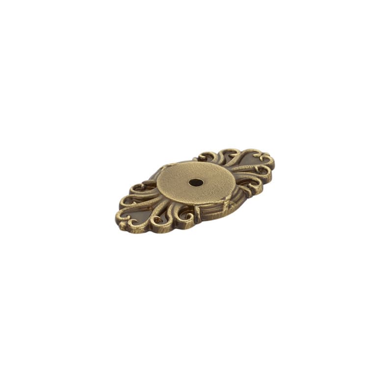 2-1/2" Ribbon/Reed Cabinet Backplate for Knob, French Antique
