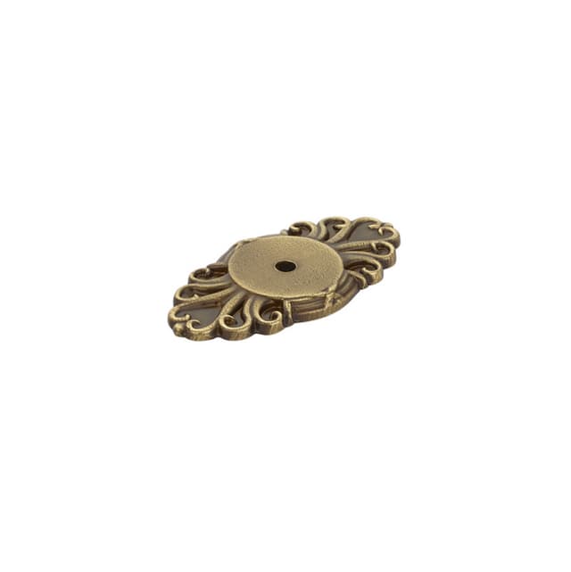 2-1/2" Ribbon/Reed Cabinet Backplate for Knob, French Antique