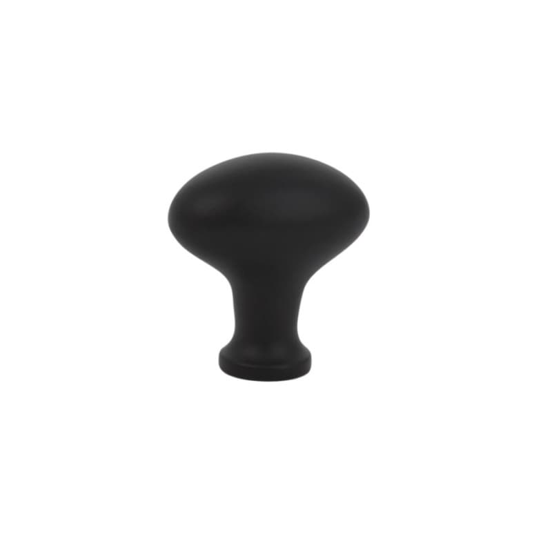 1" Egg Cabinet Knob, Flat Black