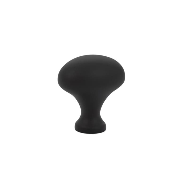 1-1/4" Egg Cabinet Knob, Flat Black