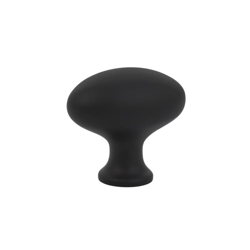 1-3/4" Egg Cabinet Knob, Flat Black