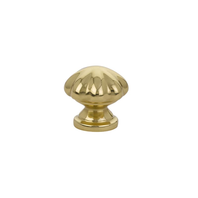 1" Melon Cabinet Knob, Polished Brass
