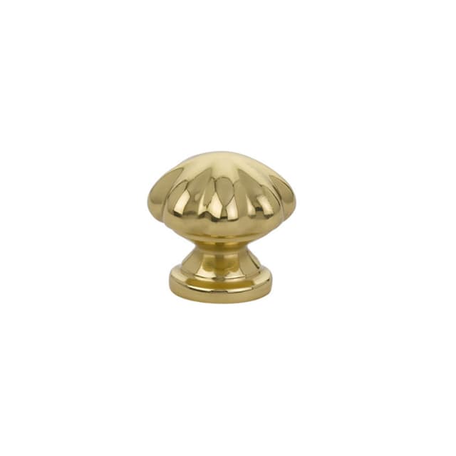 1" Melon Cabinet Knob, Polished Brass