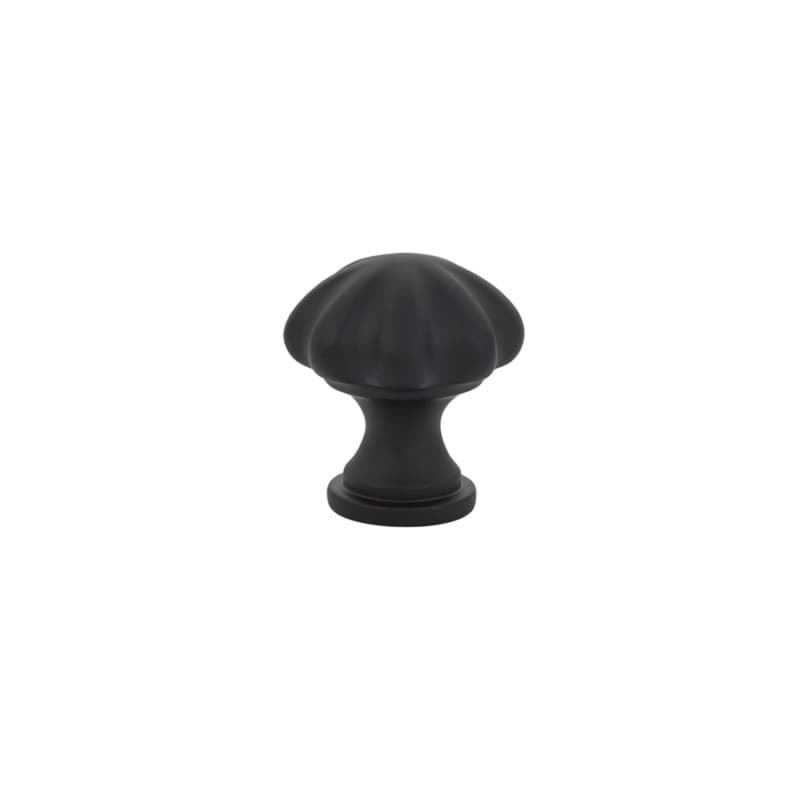 1-1/4" Melon Cabinet Knob, Flat Black