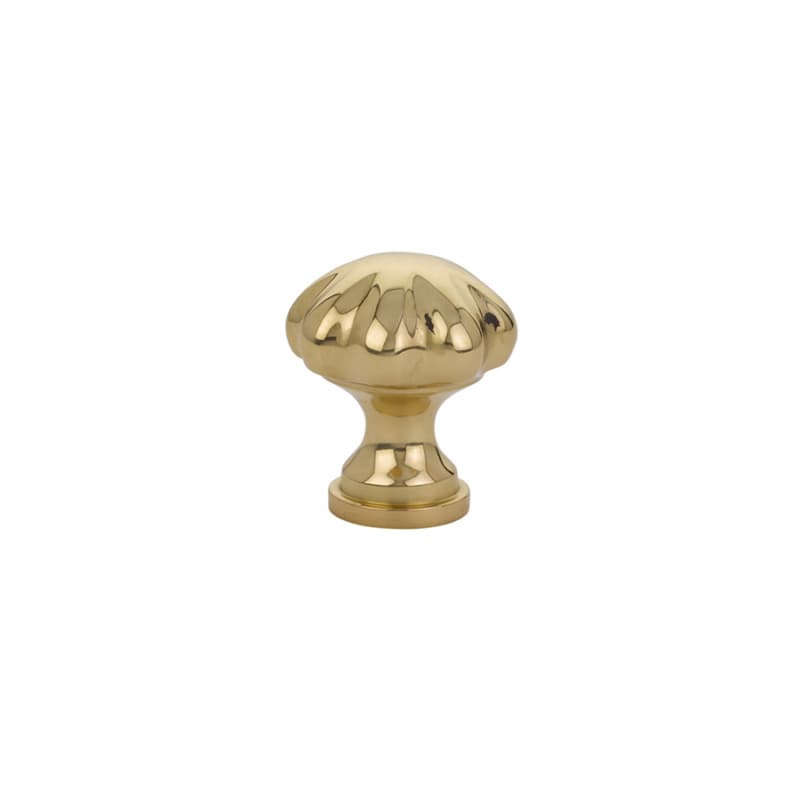 1-1/4" Melon Cabinet Knob, Polished Brass