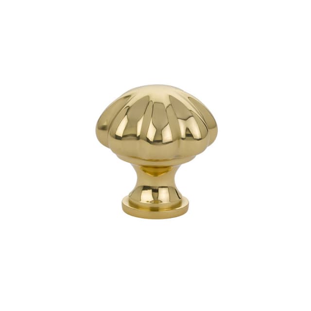 1-3/4" Melon Cabinet Knob, Polished Brass
