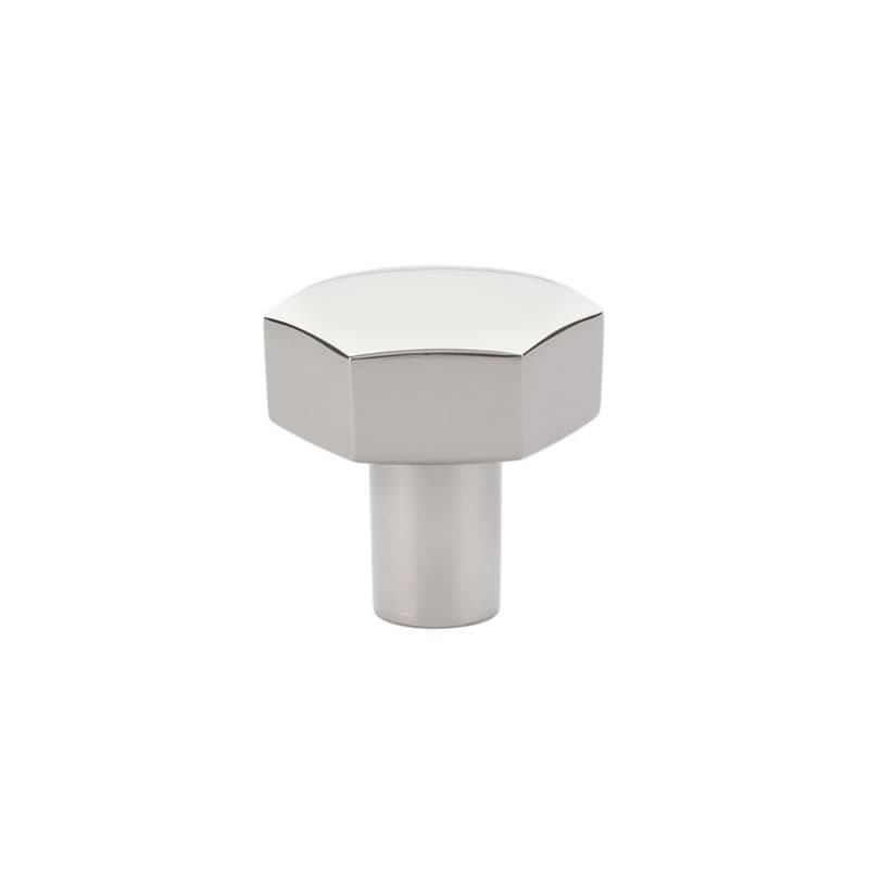 1-1/8" Mod Hex Cabinet Knob, Polished Nickel