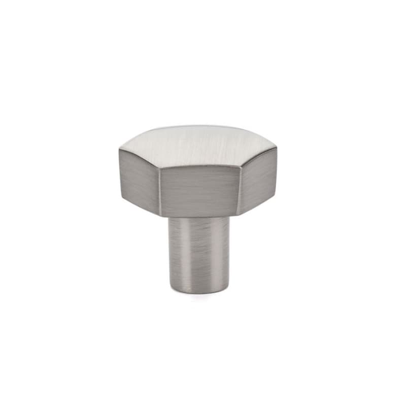 1-1/8" Mod Hex Cabinet Knob, Satin Nickel