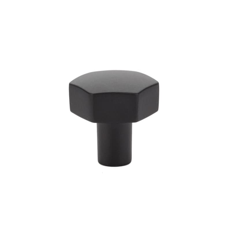 1-1/8" Mod Hex Cabinet Knob, Flat Black