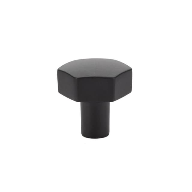 1-1/8" Mod Hex Cabinet Knob, Flat Black
