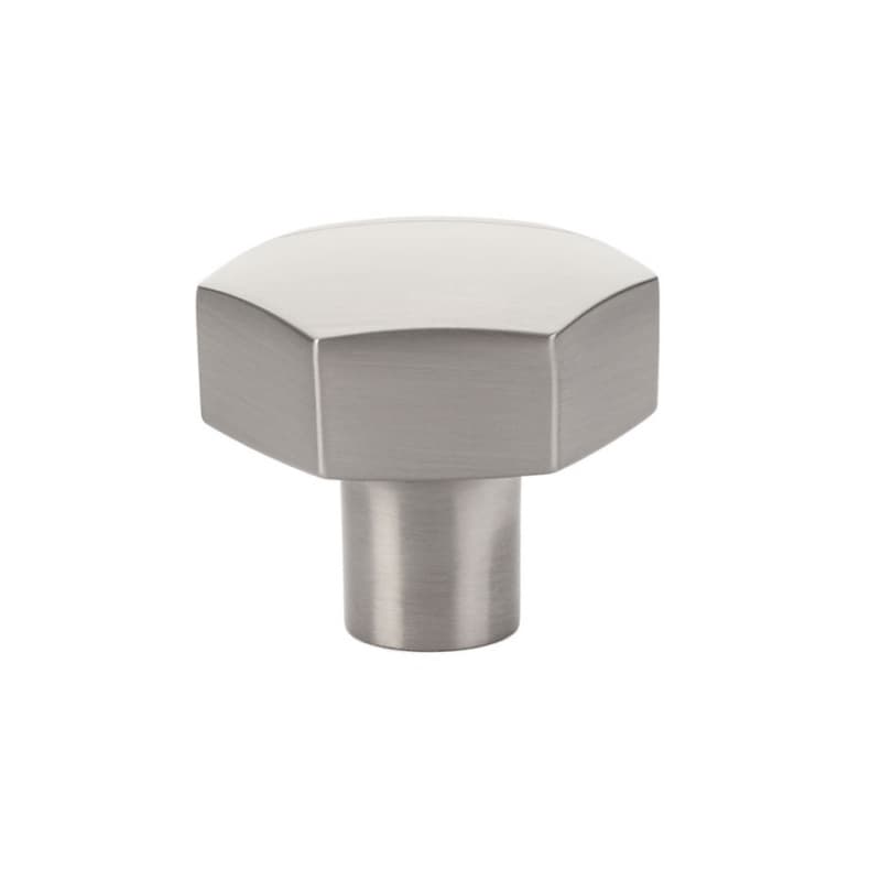 1-1/2" Mod Hex Cabinet Knob, Satin Nickel