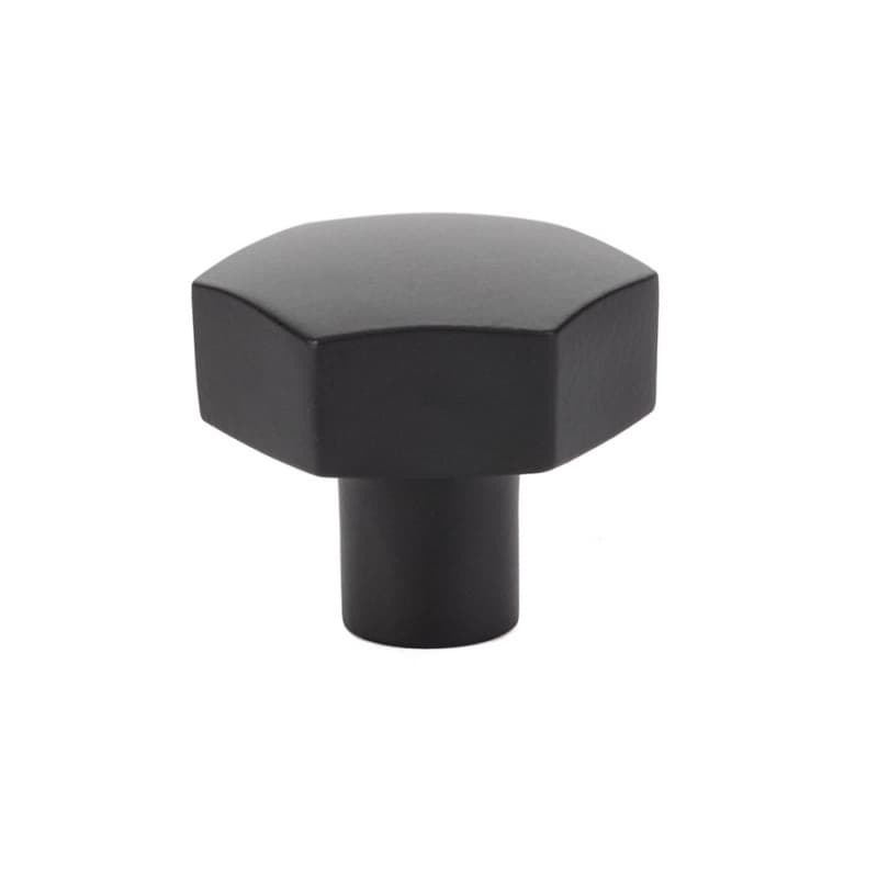 1-1/2" Mod Hex Cabinet Knob, Flat Black