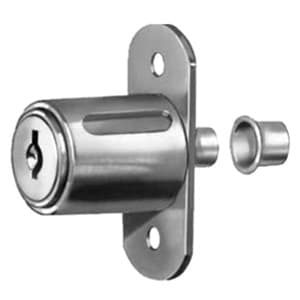 8040 Disc Tumbler Sliding Door Lock, Bright Nickel, Keyed to Master Key/Keyed Different