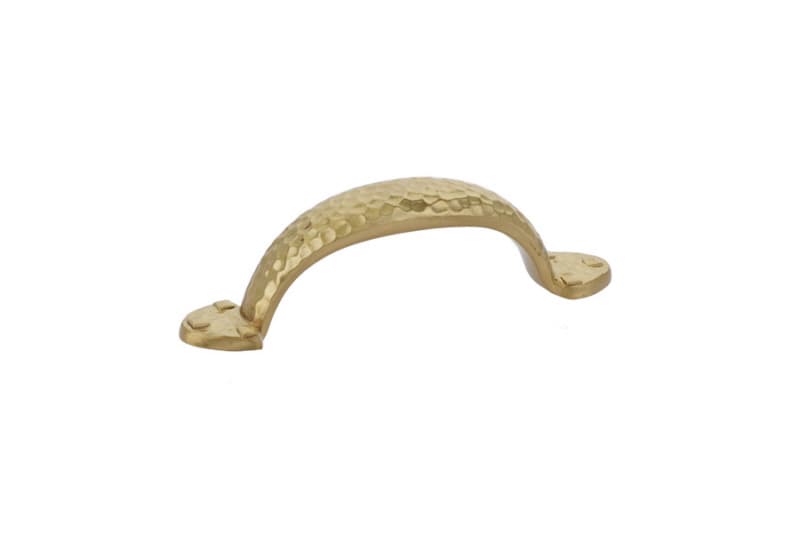 3" Hammered Drawer Pull, Satin Brass
