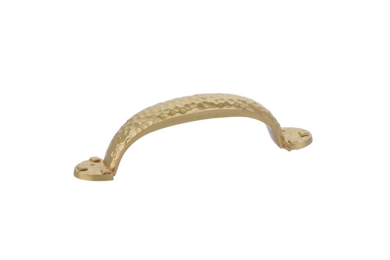 3-1/2" Hammered Drawer Pull, Satin Brass