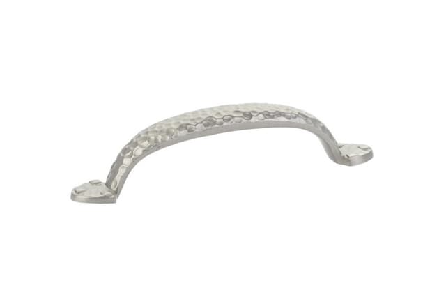 4" Hammered Drawer Pull, Satin Nickel
