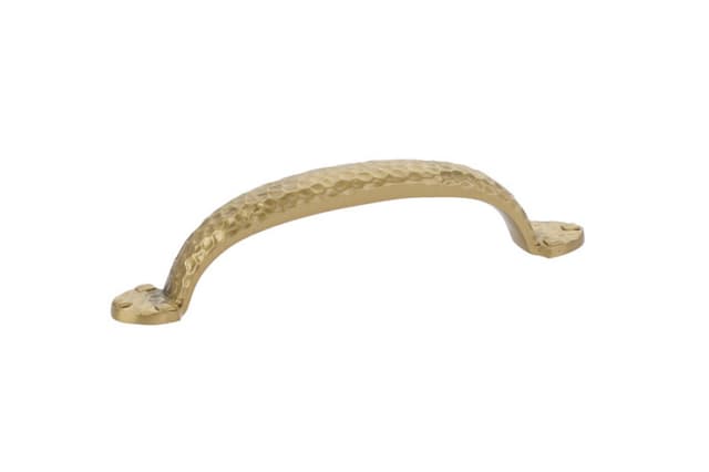 4" Hammered Drawer Pull, Satin Brass
