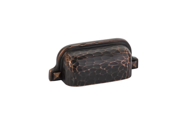 3" Hammered Bin Cup Pull, Oil Rubbed Bronze