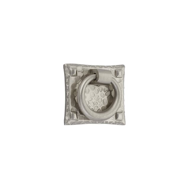 1-3/4" x 1-1/2" Hammered Small Ring Cabinet Pull, Satin Nickel