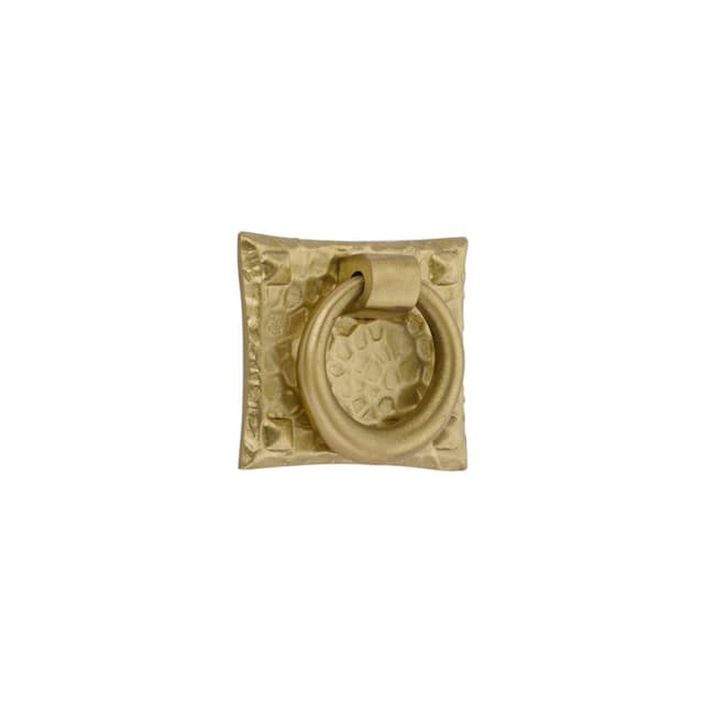 1-3/4" x 1-1/2" Hammered Small Ring Cabinet Pull, Satin Brass