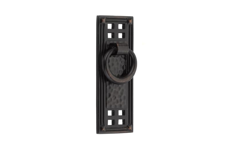 1-1/2" 1-1/2" Hammered Vertical Ring Cabinet Pull, Oil Rubbed Bronze