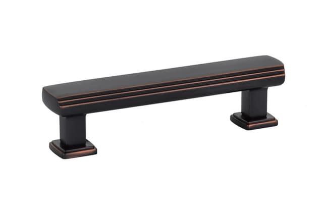 3-1/2" Art Deco Cabinet Pull, Oil Rubbed Bronze