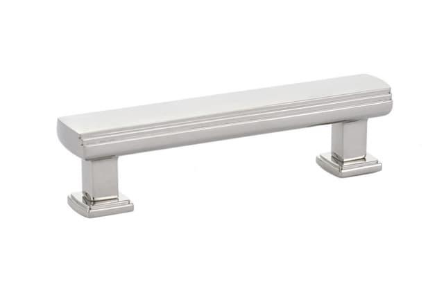 3-1/2" Art Deco Cabinet Pull, Polished Nickel