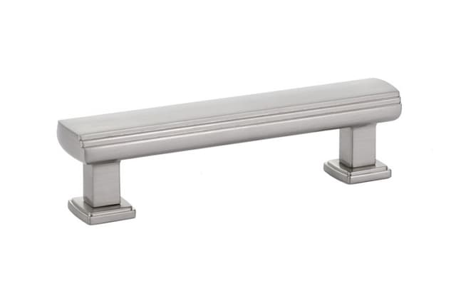 3-1/2" Art Deco Cabinet Pull, Satin Nickel