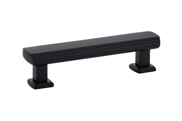 3-1/2" Art Deco Cabinet Pull, Flat Black