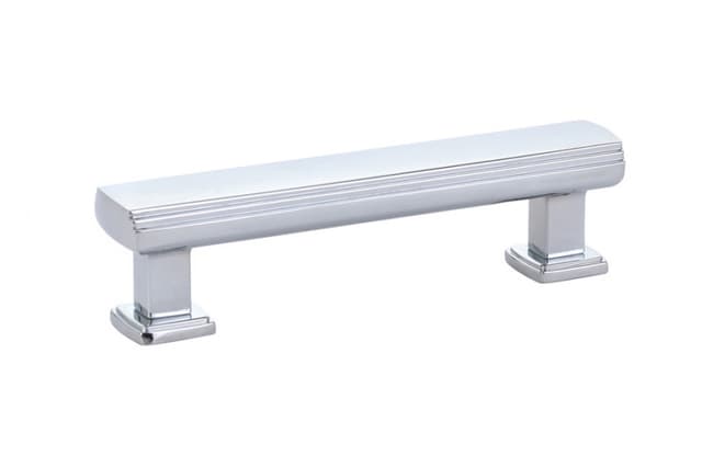 3-1/2" Art Deco Cabinet Pull, Polished Chrome