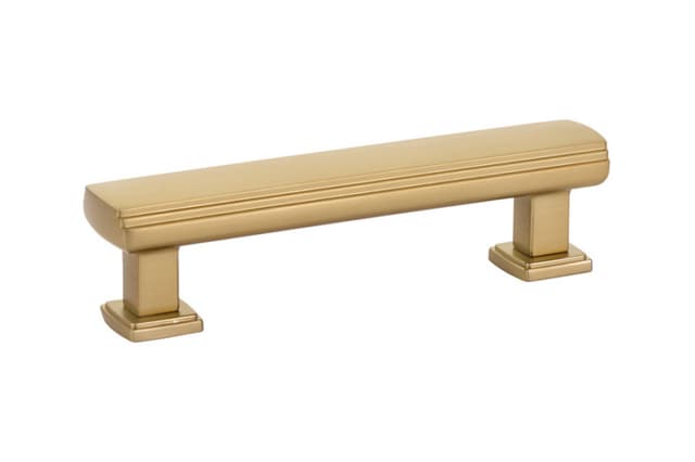 3-1/2" Art Deco Cabinet Pull, Satin Brass