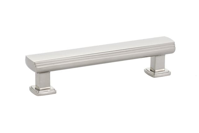 4" Art Deco Cabinet Pull, Polished Nickel
