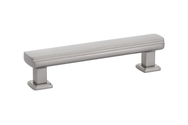 4" Art Deco Cabinet Pull, Satin Nickel