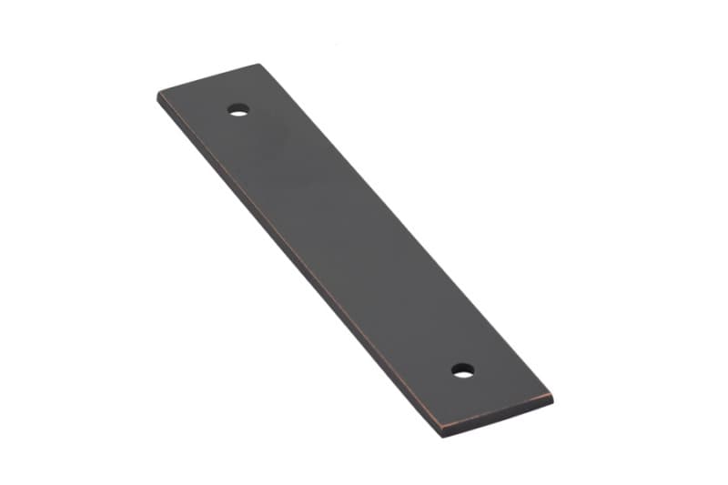 5-1/4" Art Deco Rectangular Cabinet Backplate for Pull, Oil Rubbed Bronze