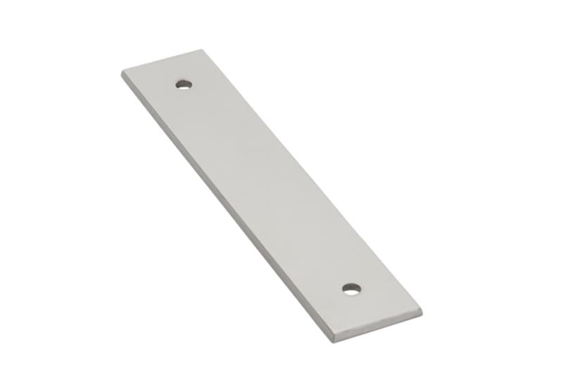 5-1/4" Art Deco Rectangular Cabinet Backplate for Pull, Polished Nickel