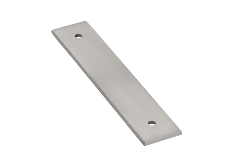 5-1/4" Art Deco Rectangular Cabinet Backplate for Pull, Satin Nickel