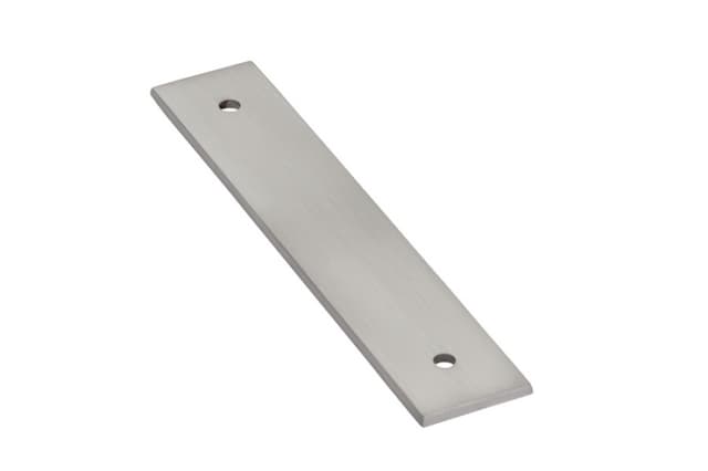 5-1/4" Art Deco Rectangular Cabinet Backplate for Pull, Satin Nickel