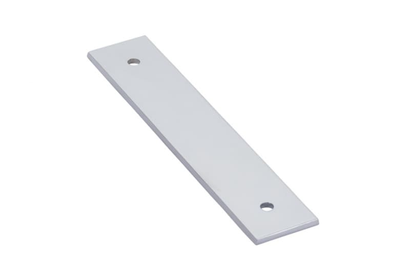 5-1/4" Art Deco Rectangular Cabinet Backplate for Pull, Polished Chrome