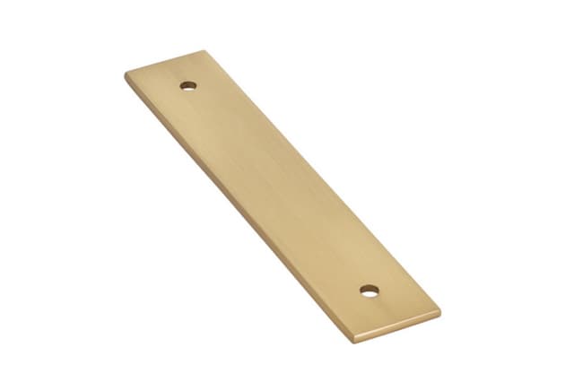 5-1/4" Art Deco Rectangular Cabinet Backplate for Pull, Satin Brass