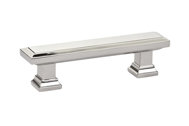 3" Geometric Rectangular Cabinet Pull, Polished Nickel